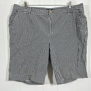 Lauren Ralph Lauren Active Shorts Womens Plus Sz 20W Black Plaid Bermuda Stretch